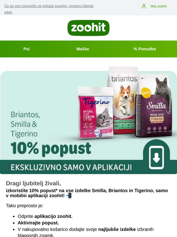 10% popust na na vse izdelke Smilla, Briantos in Tigerino!📱