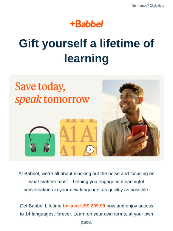 A lifetime of language learning – 65% off 🎯
