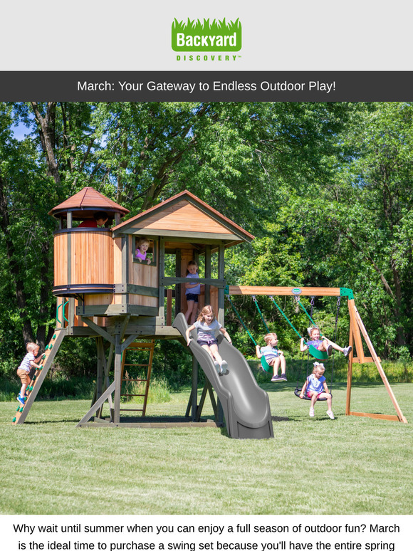 Swing into Spring: March is the Perfect Time to Save – Up to 29% Off Select Swing Sets!