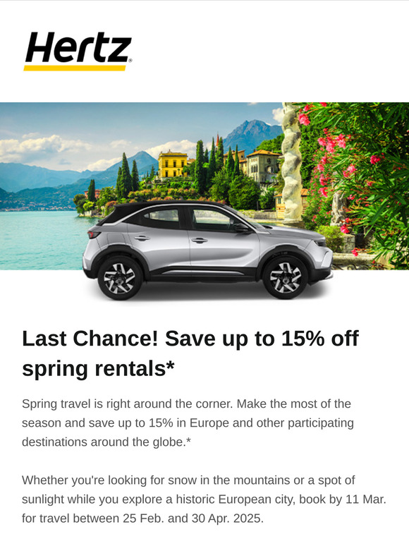 🙌 Last Chance! Save up to 15% in Europe