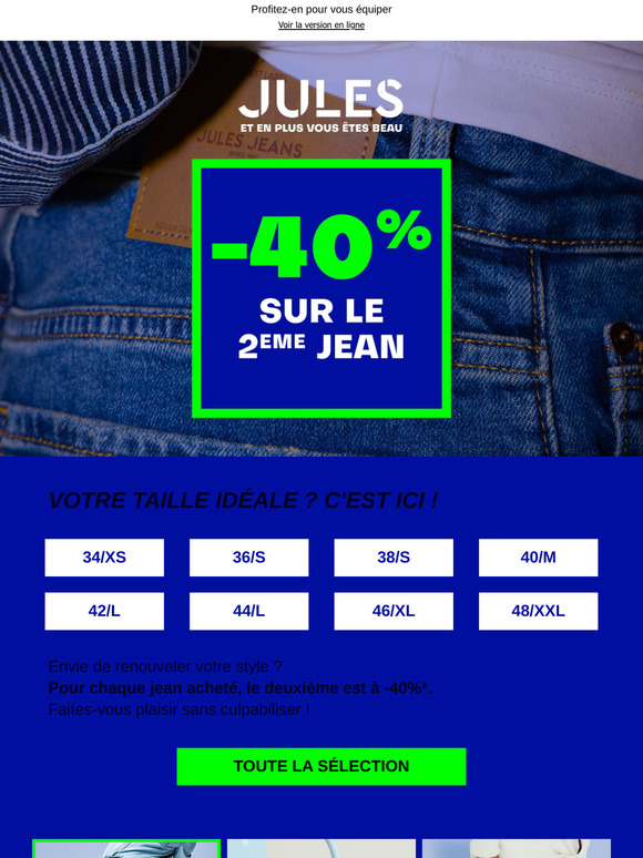 —, 💥 -40% sur le 2e JEAN !