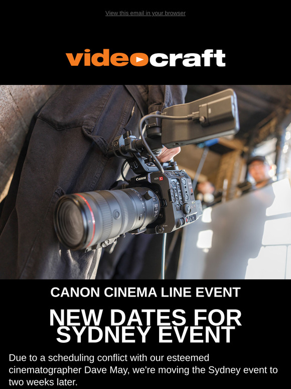 Our Canon Event Sydney Date has Changed
