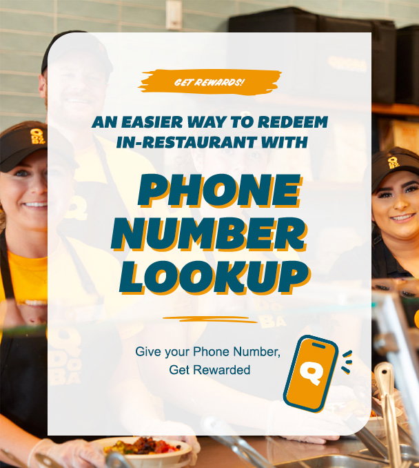 An easier way to redeem in-restaurant with phone number lookup