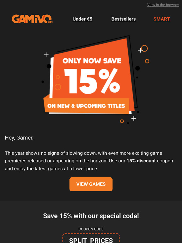 March forward new games with a 15% discount on hot pre-orders and more!