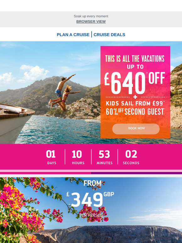Sale Alert: Up to £640 off your next cruise