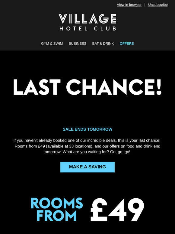 Sale Ends Tomorrow: Rooms from £49⚡