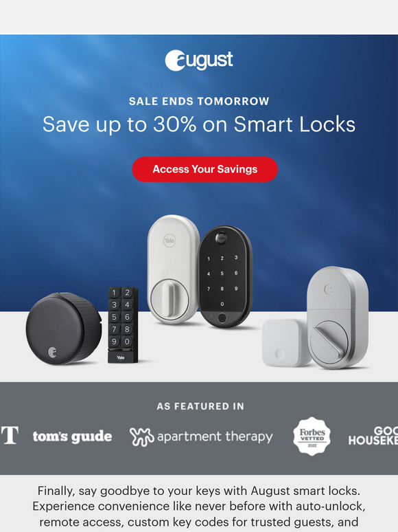 Hurry ! Our Smart Lock Deals End Tomorrow.