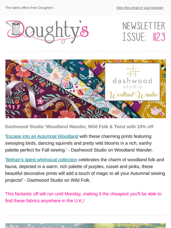 Dashwood 'Woodland Wander, Wild Folk & Twist + Tilda 'Sunday Brunch' + Ettington Roadshow.