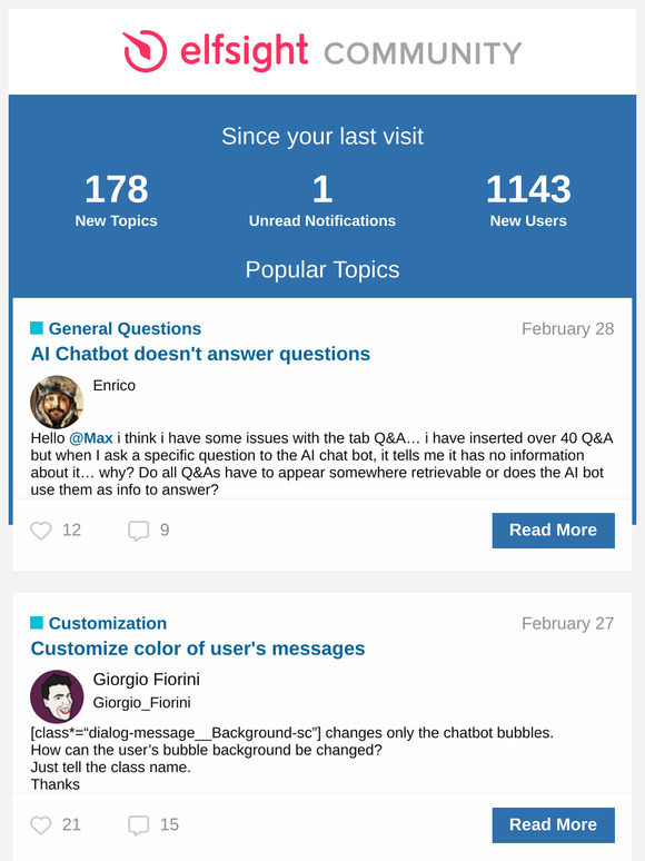 [Elfsight Community] Summary