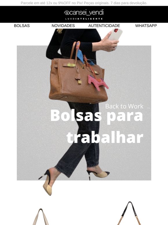 Sua bolsa para trabalhar está aqui!