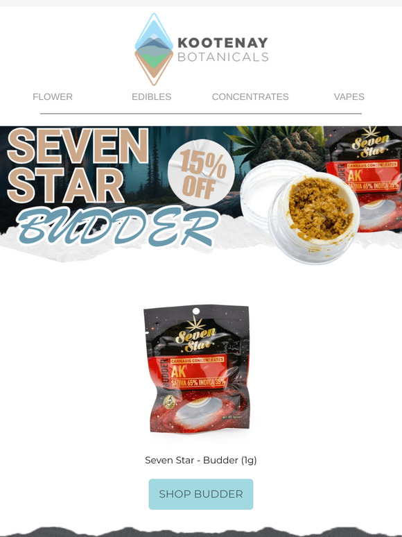 Melt into savings: 15% off Seven Star Budder