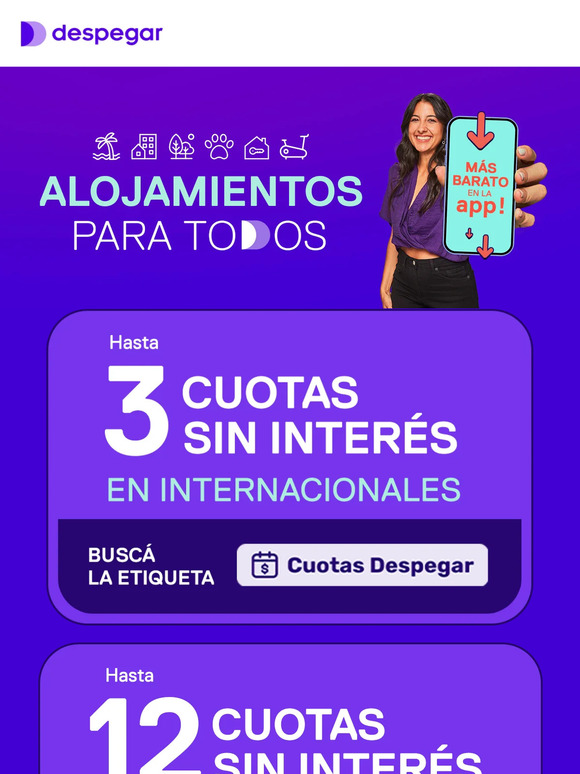 ALOJAMIENTO PARA TODOS 😎 Encontrá el alojamiento perfecto para vos y pagalo en cuotas!