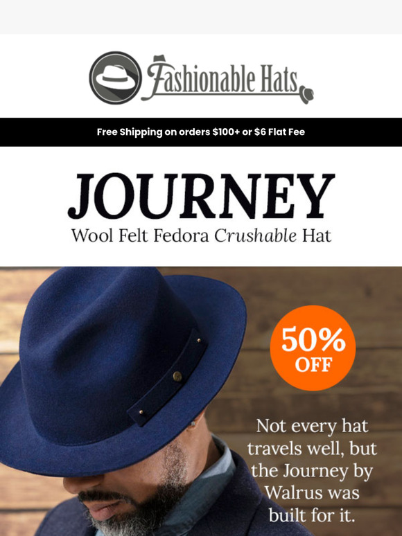 50% OFF! Your Perfect Travel Hat: Crushable Fedora