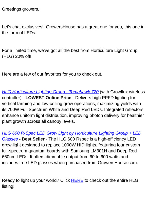 2 new GrowersHouse LED exclusives