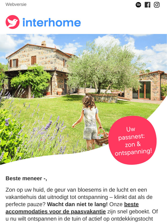 Lentetijd = vakantietijd! Boek nu en profiteer!