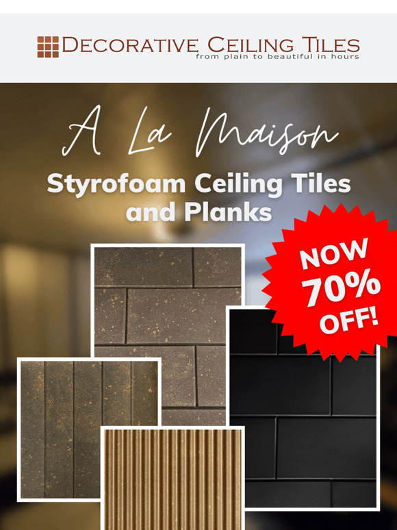 70% Off Styrofoam Ceiling Tiles – Limited Clearance!🌟
