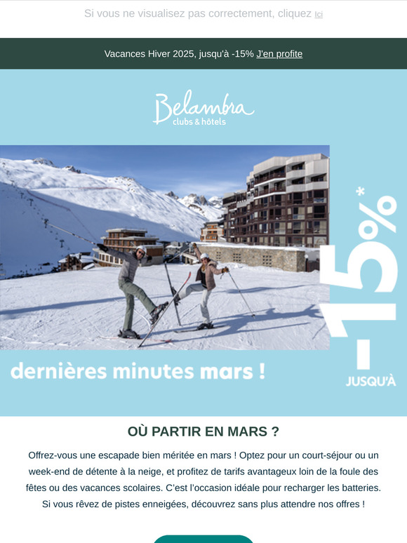 ⏰ Dernières minutes mars jusqu'à -15% !