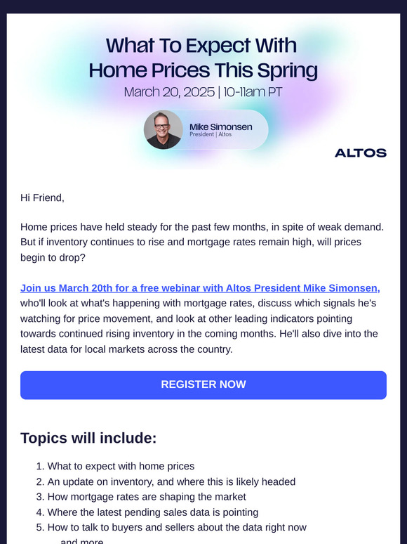 Webinar Mar 20th: What To Expect With Home Prices This Spring