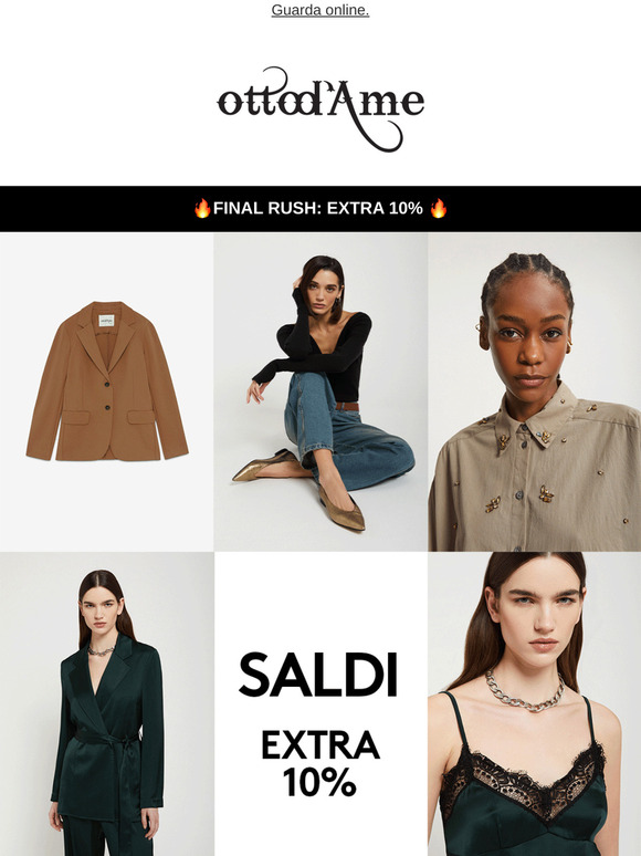 🎉 EXTRA 10% sui saldi, affrettati!