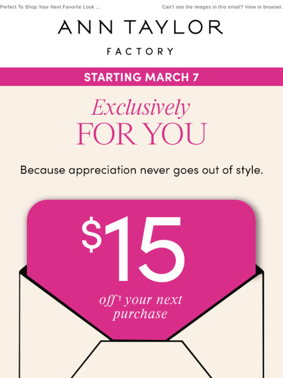 It’s True! $15 Off Starts In One Day In Stores