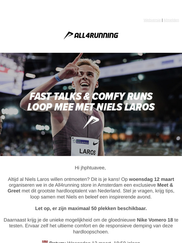 📣 Exclusieve Meet & Greet met Niels Laros