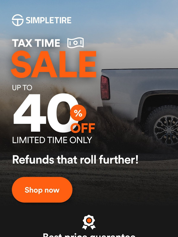 Save Up to 40% on Tires this Tax Season! Shop the Sale
