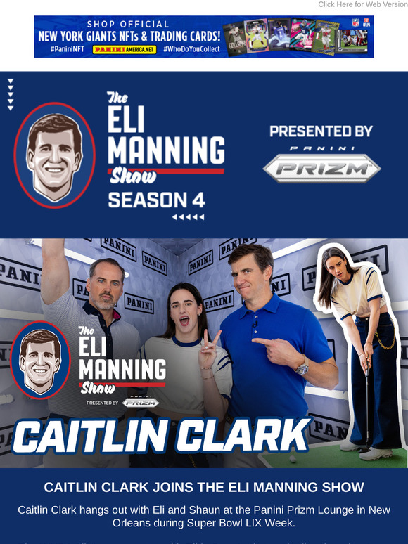 Caitlin Clark plays pop-a-shot on a new Eli Manning Show