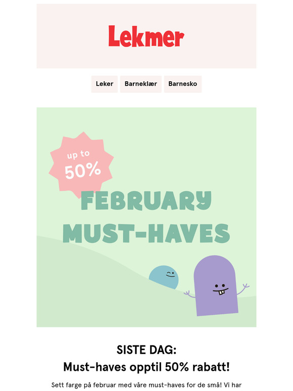 SISTE DAG: Opptil 50% på februar must-haves⏳