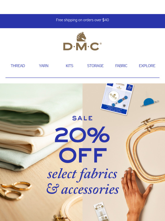 Save 20% on select fabrics & accessories!