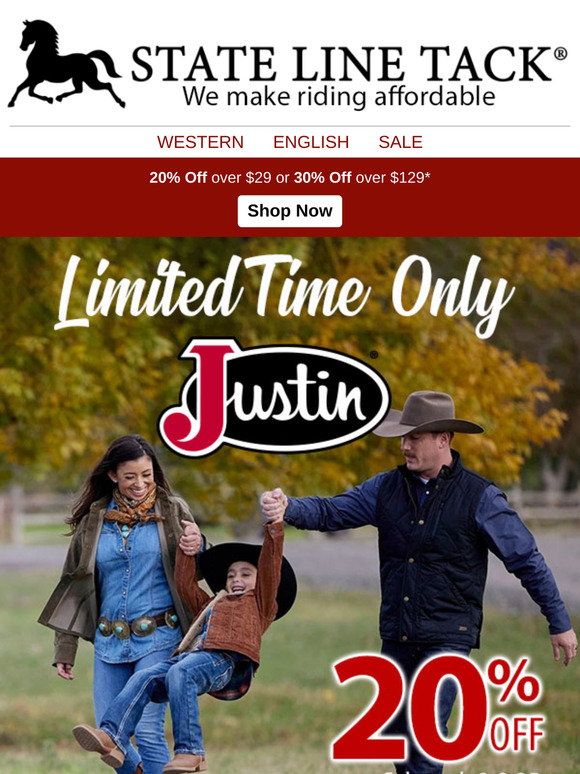 Got Boots? We Do! Limited-Time Savings on Justin & Tony Lama!