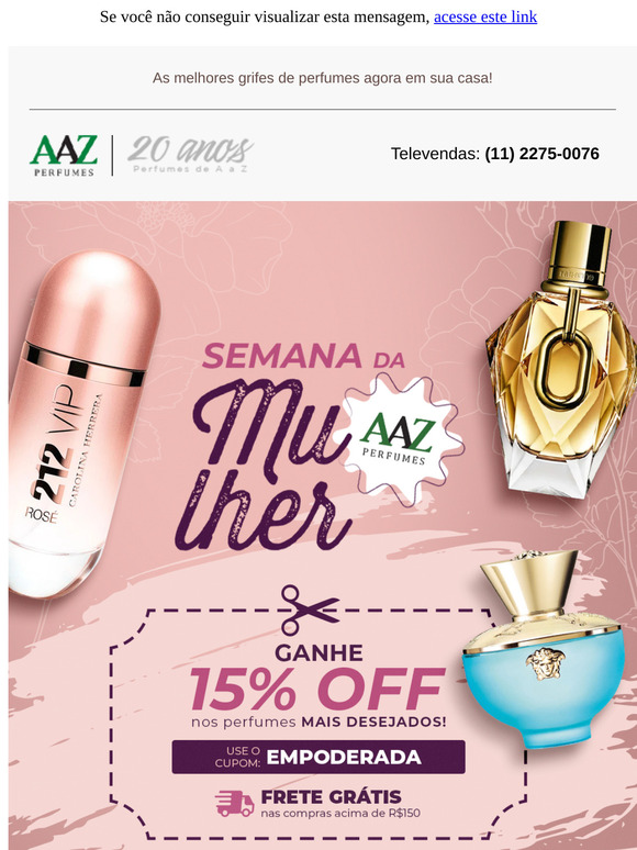 15% OFF Extra nos Importados Mais Desejados do Momento! 🏃🏽‍♀️🏃🏼‍♂️ Corra e aproveite.