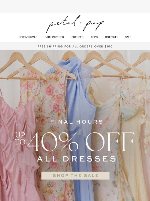 🚨 UP TO 40% OFF DRESSES IS CLOSING! 🚨