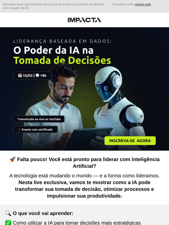 Última chamada! Prepare sua liderança para a era da IA 🚀