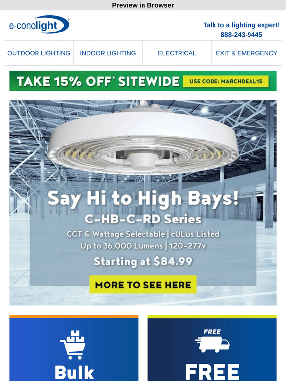 💡 Light Up Your Large Indoor Spaces + 15% off sitewide!