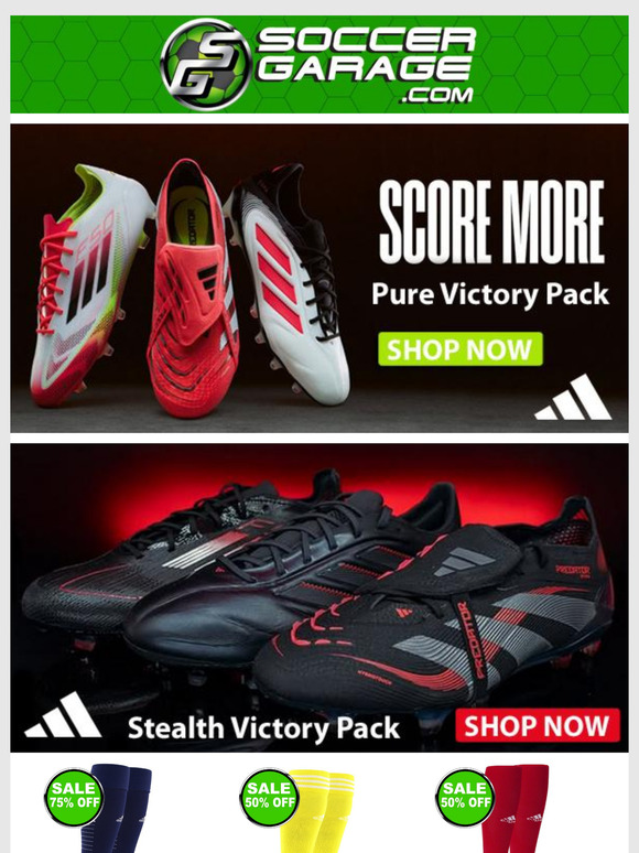 New adidas Soccer Cleats | Sock & Ball Blowout | Portable Goals & Benches