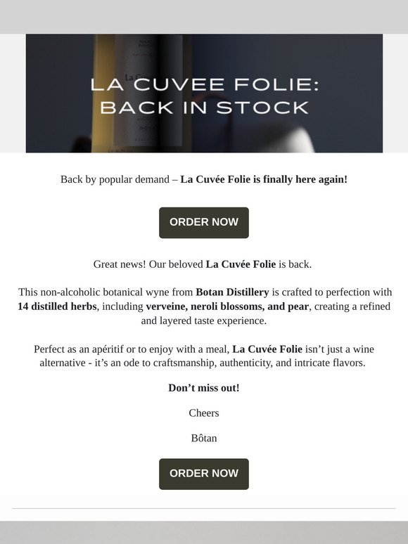 Back in Stock: La Cuvée Folie