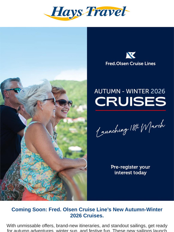 Fred. Olsen New Autumn-Winter 2026 cruises