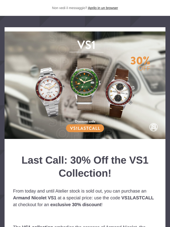 Last Call: 30% Off the VS1 Collection!