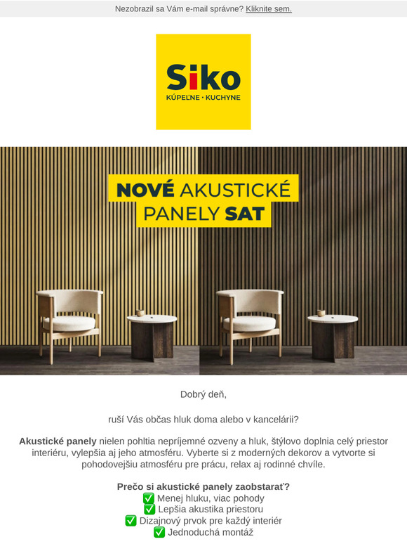 Akustické panely SAT s 10% zľavou