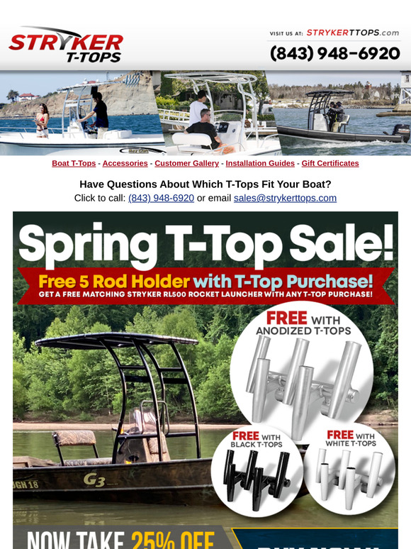 SALE! All Boat T-Tops & Accessories Discounted...