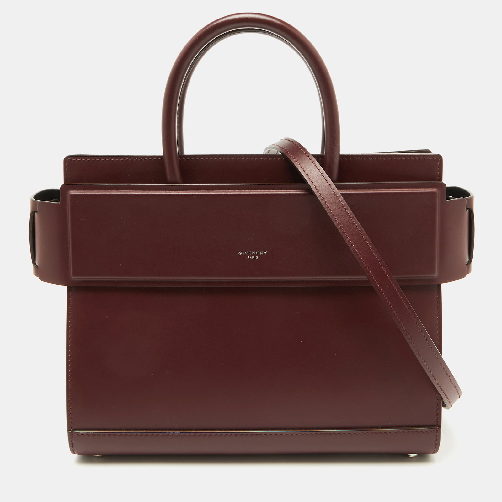 Burgundy Leather Small Horizon Tote