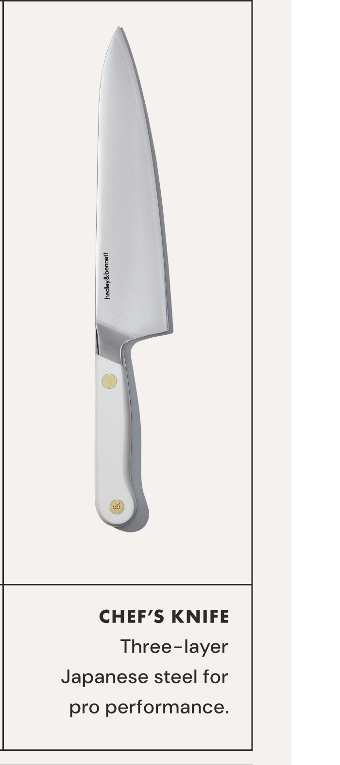 CHEF'S KNIFE | Three-layer Japanese steel for pro performance.