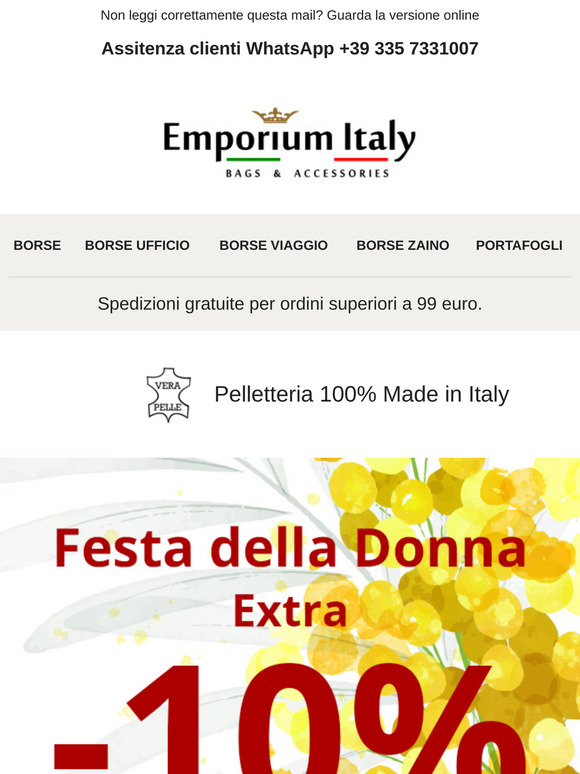 💛 Extra -10% su tuto il catalogo - Festa della Donna