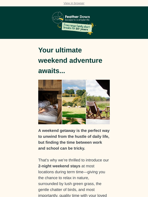 Discover a weekend escape with 2-night stays now available