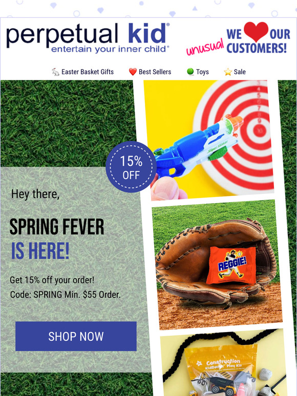 🌱 ⚾  We've Got Spring Fever! 15% OFF SALE 🌈 ☀️