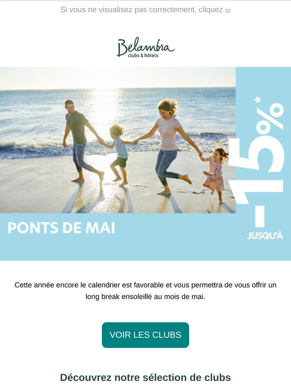 Ponts de mai : posez 5 jours et partez 11 jours, jusqu'à -15% !