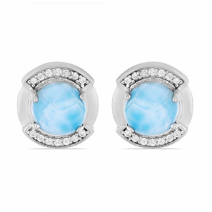 Larimar náušnice stříbro Ag 925 VE049757 - 1,2 cm, 4 g