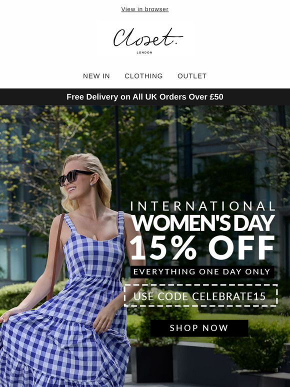Celebrate Women’s Day – 15% Off Everything!