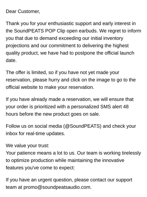SoundPEATS POP Clip US Launch Update: Button-Controlled Ear Clip Headphones