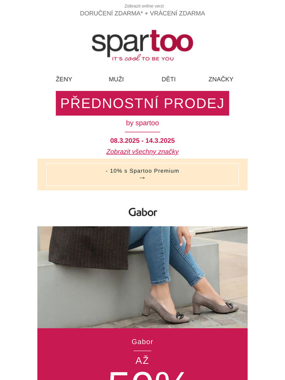 ✨Nový look jen v pár kliknutích, slevy až -50% na Gabor, Jack & Jones, Reebok Classic a Timberland s doručením zdarma